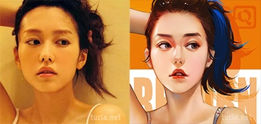 创意人像卡通画-Tucia