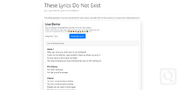 AI生成的歌词-These Lyrics Do Not Exist