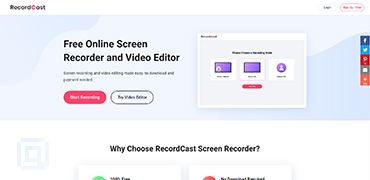 在线屏幕录制工具-RecordCast